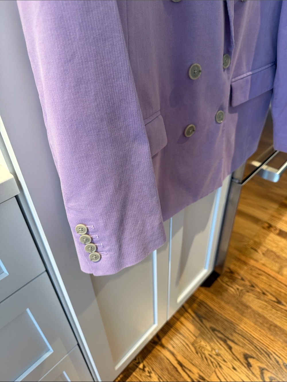 J Crew Classic Double-Breasted Lavender Corduroy Blazer - Women Size 16 - Picture 4 of 7